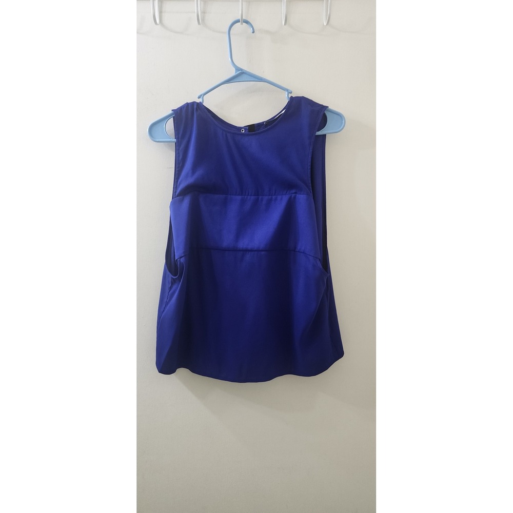 T by Alexander Wang Royal Blue‎ Open Back Layered Sleeveless Top Size 2